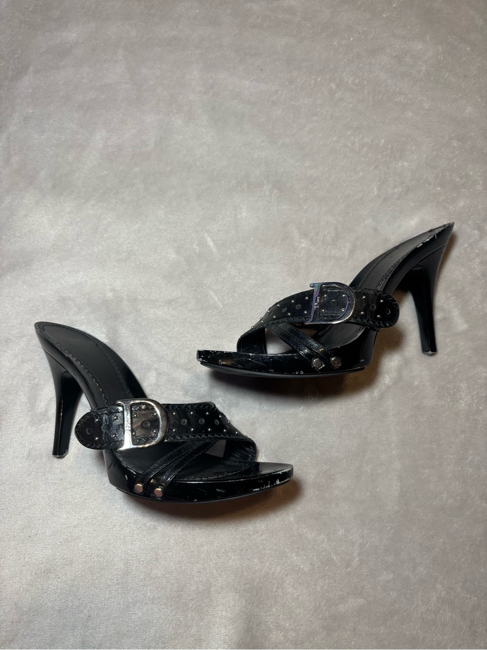 Christian Dior Spring 2004 Vintage Black Logo Heels - Picture 5 of 7